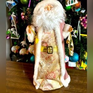 Vintage Pink Santa Claus Tree Topper